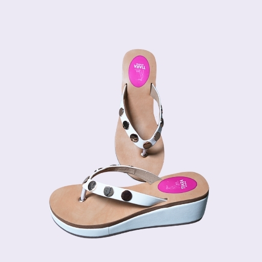 108 Classic White Platform with Gold Stud Accents - Image 4