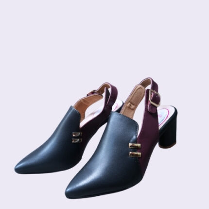 Two-Tone Pointed-Toe Slingback Heels