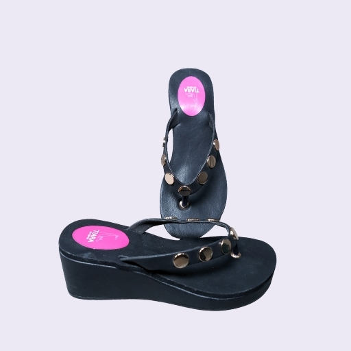 141 Classic Black Platform with Gold Stud Accents - Image 4