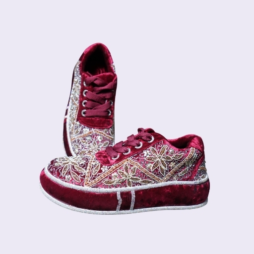 150 Maroon Bridal Shoes - Image 3