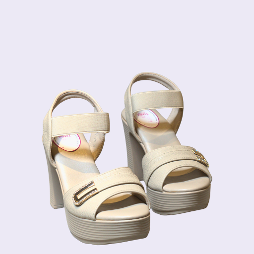 27 Cream Block Heel - Image 2