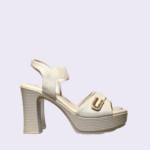 Cream Block Heel