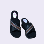 Black Platform Wedge Slip-On Sandals