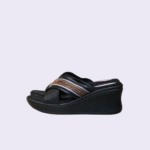 Black Platform Wedge Slip-On Sandals - Image 2