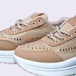 Beige platform sneakers - Image 5