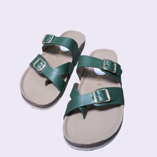 44 Genuine Leather Comfort Flat for Women Green - Image 3