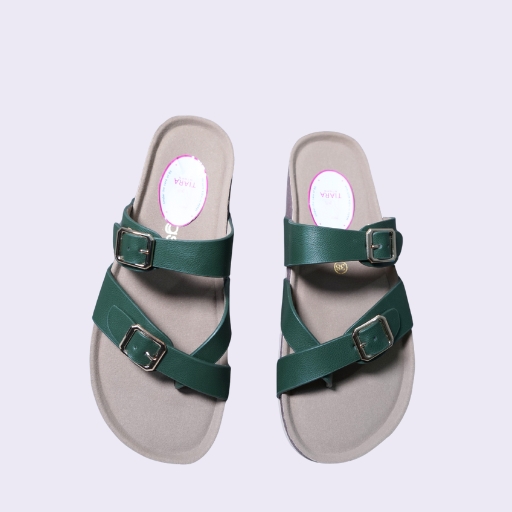 45 Genuine Leather Comfort Flat for Women Green - Image 1